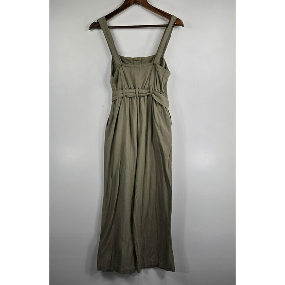Japna Jumpsuit Women's Size Small Brown Cotton Linen Blend Belted Sleeveless - Picture 4 of 5